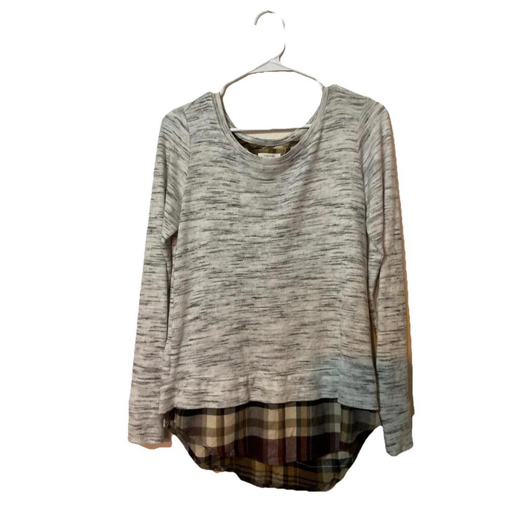 Maurices Women’s Extra Small Sweater With Flannel Split Back